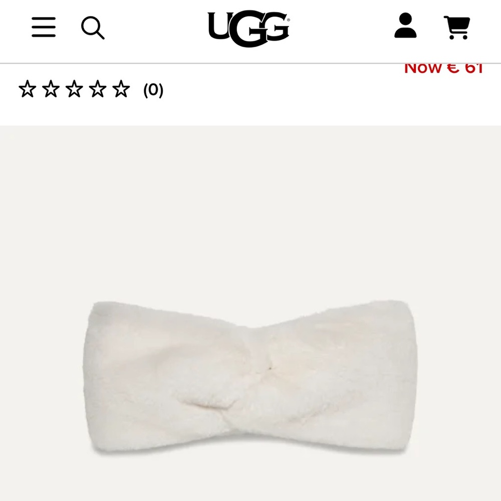 NWT Ugg Faux Fur Headband in Nimbus (white)